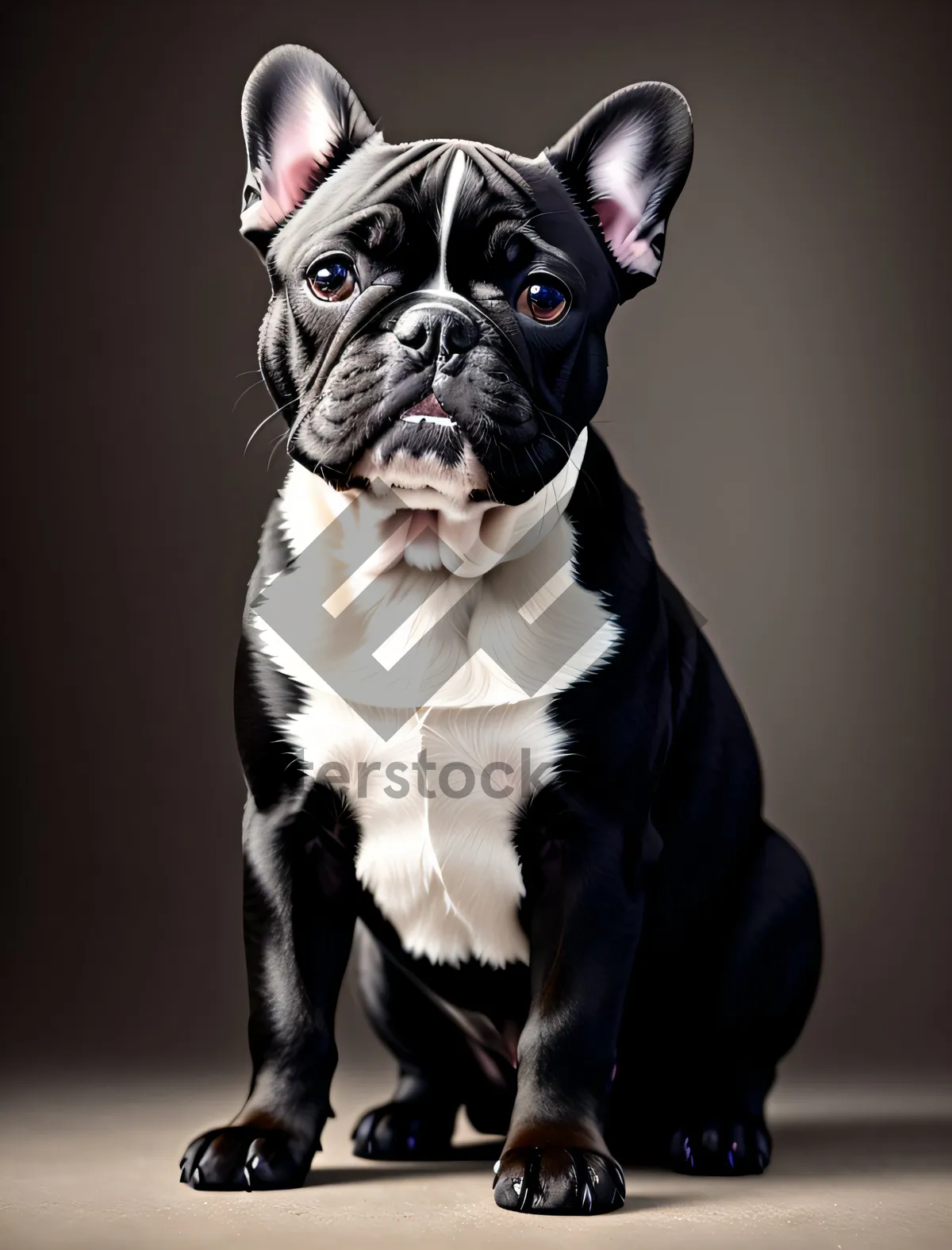 Picture of Playful Paws: Adorable Bulldog Puppy with Wrinkled Muzzle.