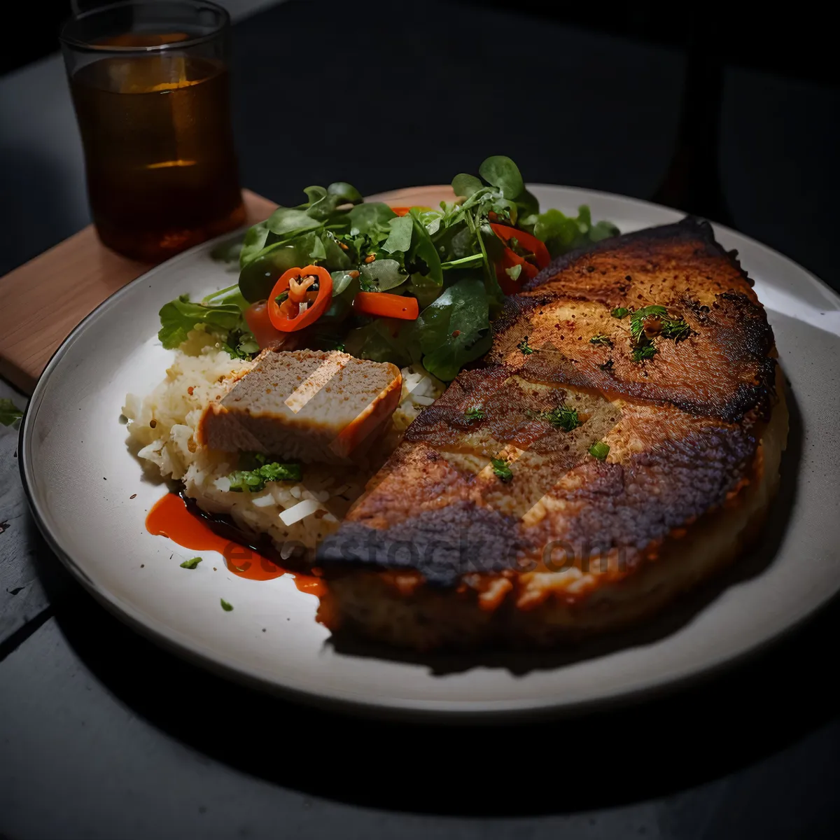 Picture of Healthy Grilled Steak with Fresh Vegetable Salad