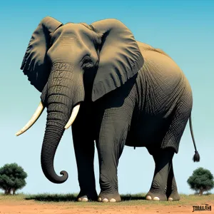 Graceful tusker amidst South African wilderness