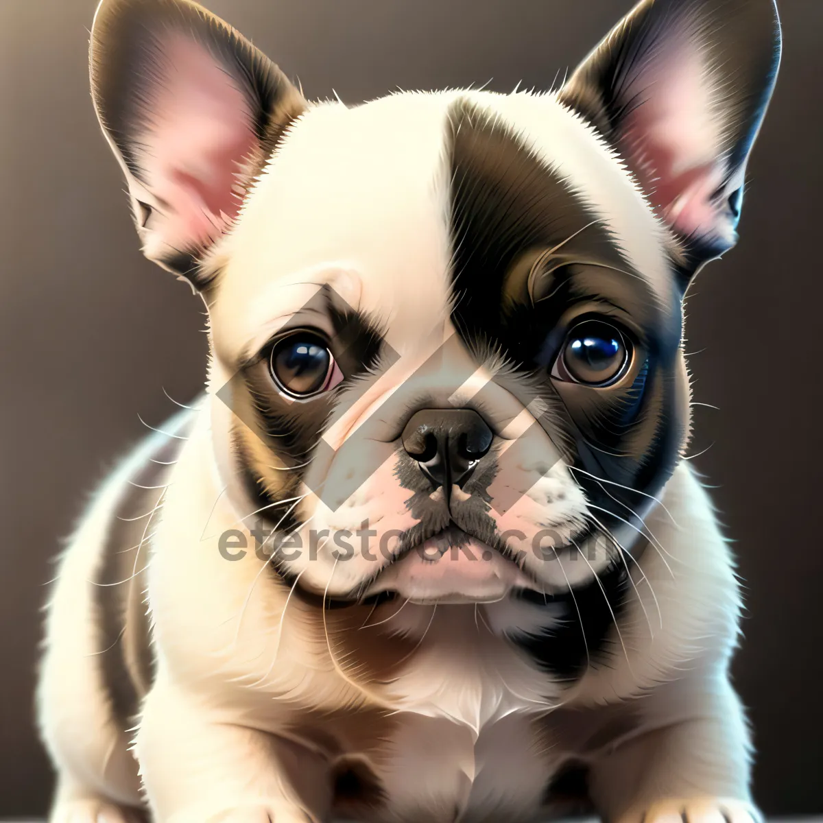 Picture of Adorable Wrinkle: Cute Bulldog Puppy Sitting