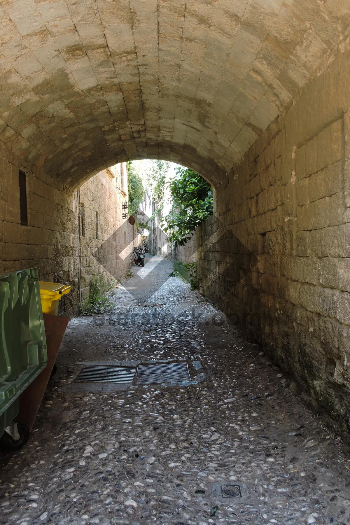 Picture of Ancient stone fortress with passage and vault near historic landmark