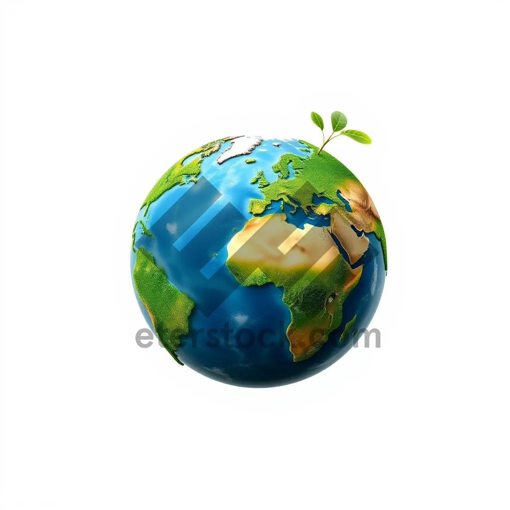 Picture of Global Earth Map Icon in 3D Shiny Design