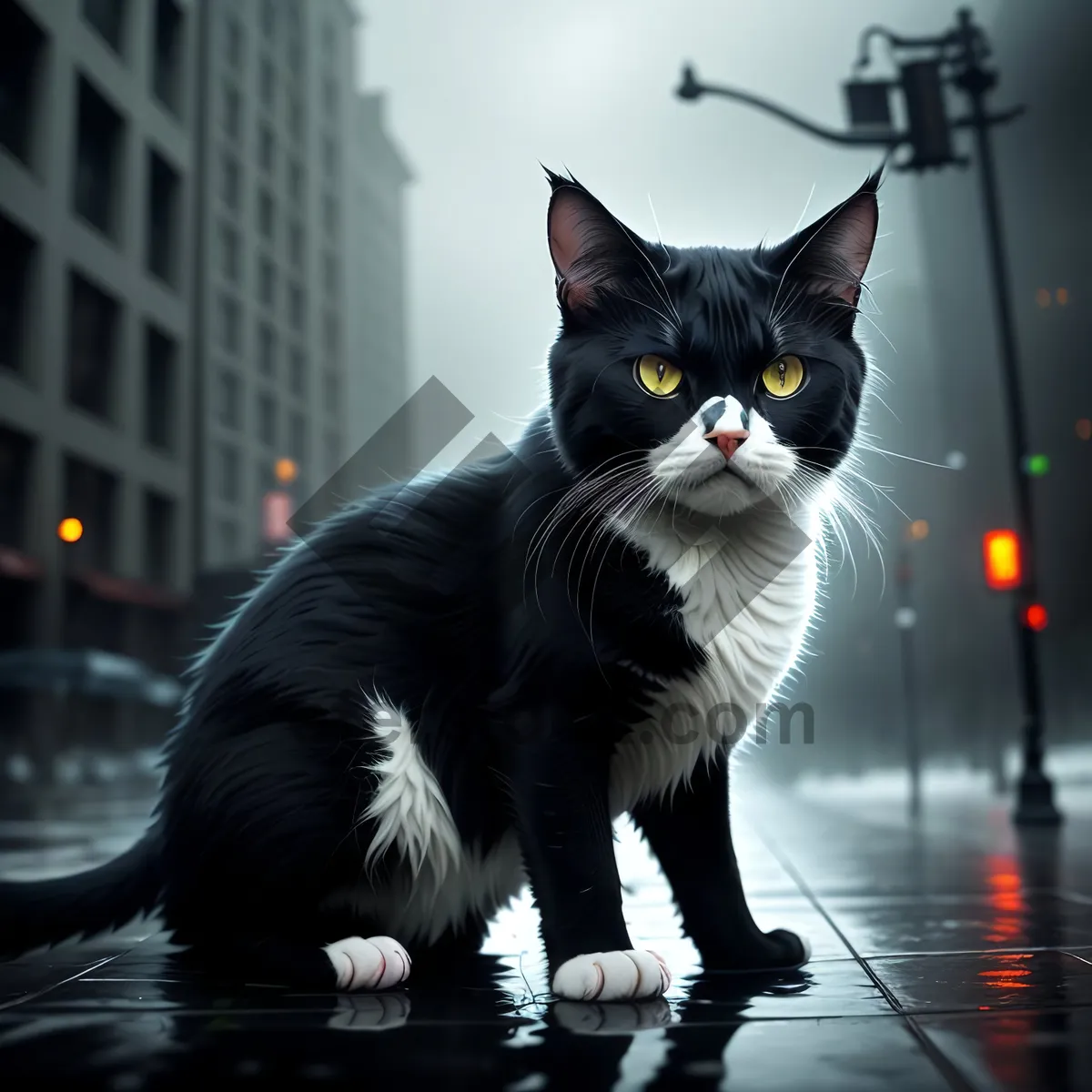 Picture of Curious Kitty: Fluffy Gray Tabby with Playful Eyes.