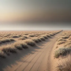 Sandy Sunset over Coastal Dunes