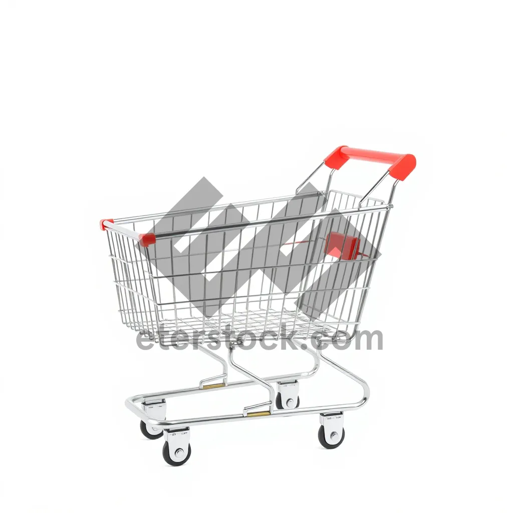 Picture of Empty 3D Shopping Cart for E-commerce Website Design