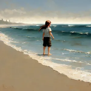 Happy Couple Embracing on Beach Shore