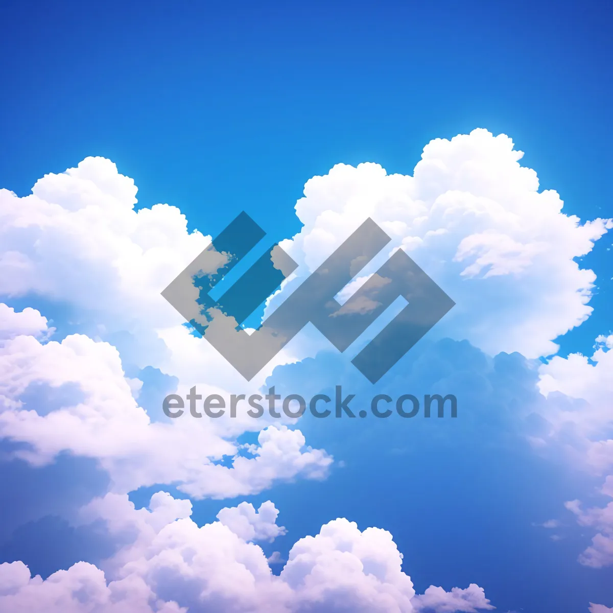 Picture of Vast Azure Sky Embracing Cumulus Clouds