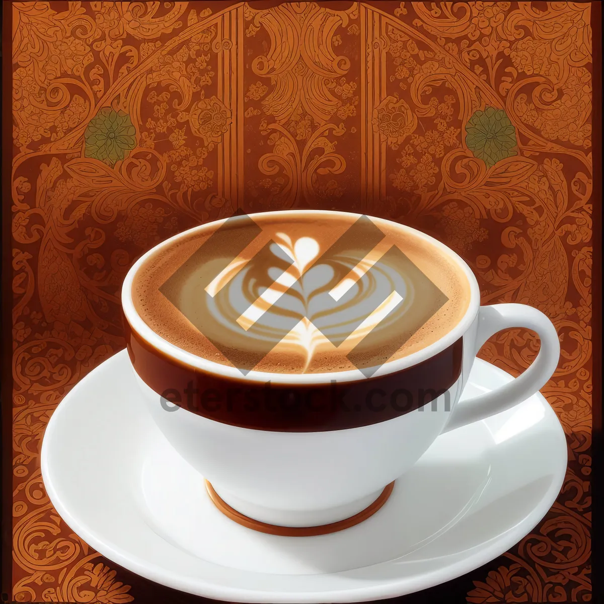 Picture of Dark Caffeine Cup on Table with Spoon