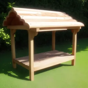 Wooden Seat Stool with Chopping Block