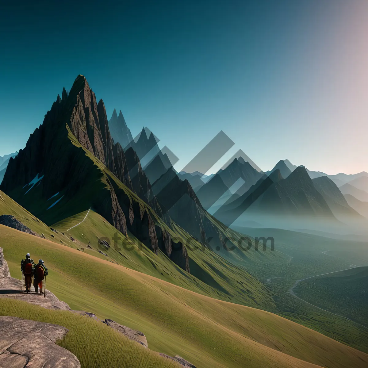 Picture of  Majestic Alpine Peaks Piercing the Clouds