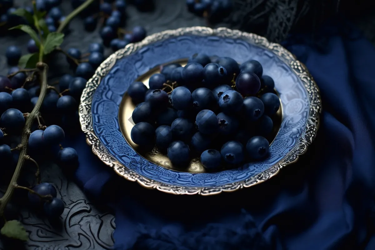 Picture of Juicy and Sweet Blackberry and Blueberry Dessert Snack