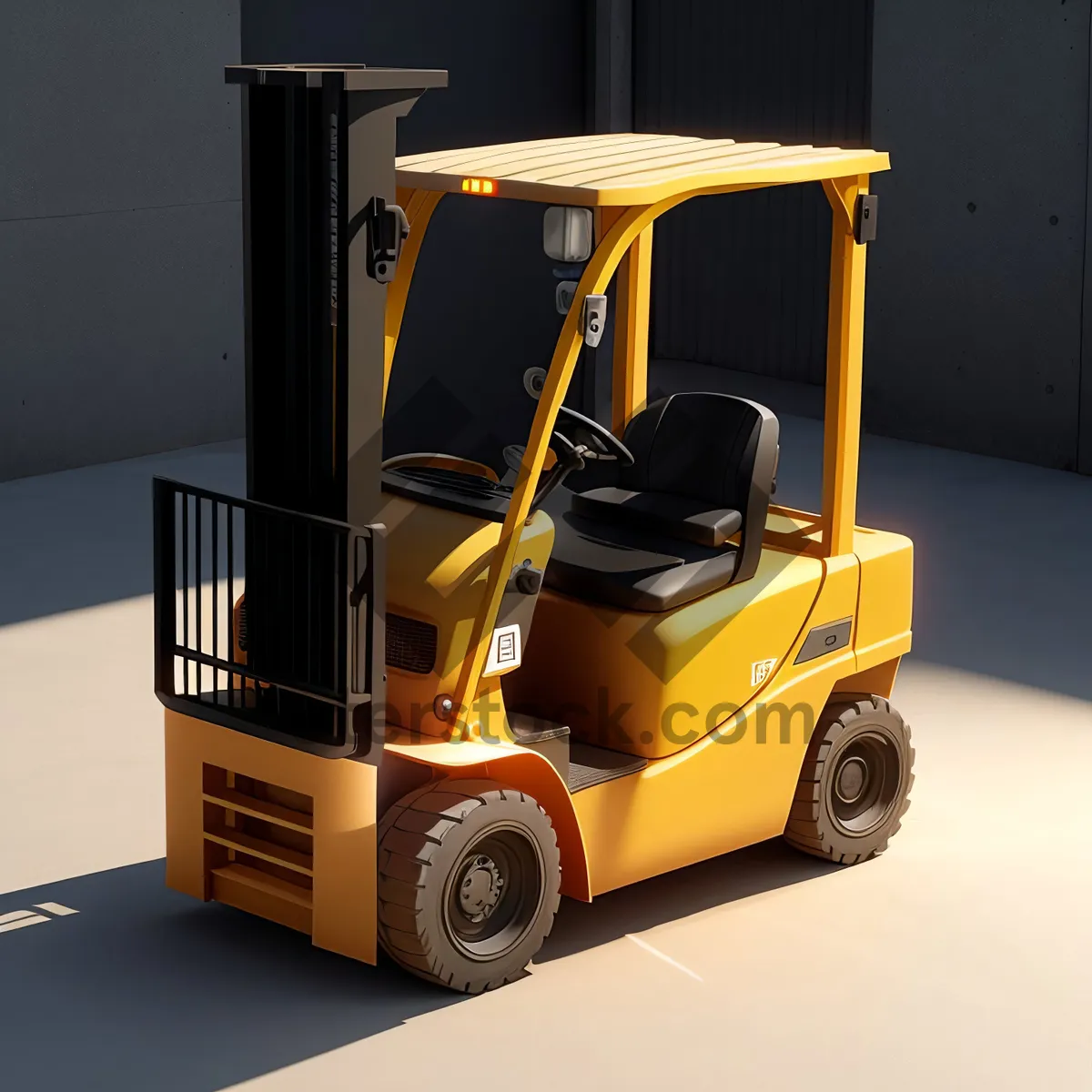 Picture of Industrial Forklift on Warehouse Floor