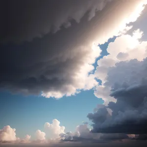 Radiant Sky with Fluffy Cumulus Clouds