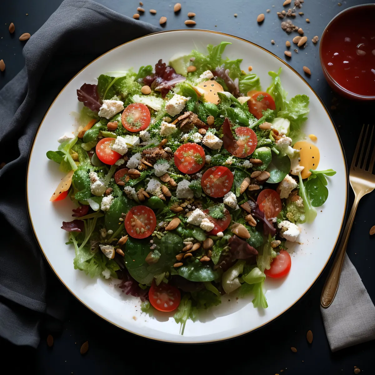 Picture of Delicious Salad Plate with Fresh Veggies