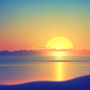 Serene Sunset Over Ocean Horizon