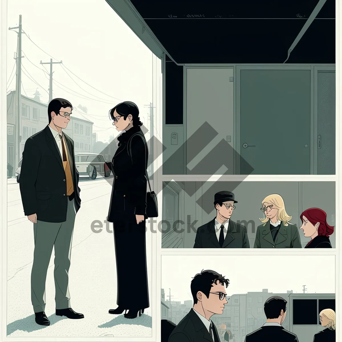 Picture of Smiling Business Professionals in Collaborative Office Environment