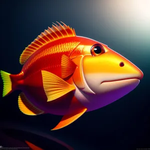 Vibrant Orange Fish in Seawater