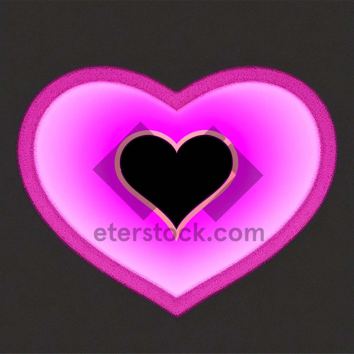 Picture of Radiant Love: Gem-shaped Heart Symbol in Romantic Design
