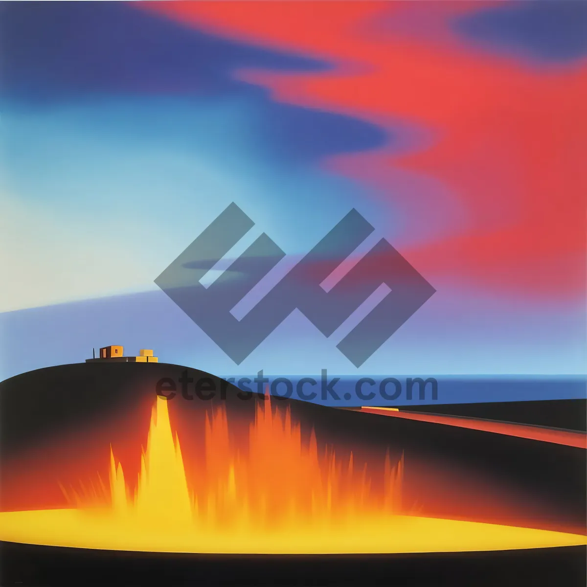 Picture of Vibrant Sunset over the Horizon
