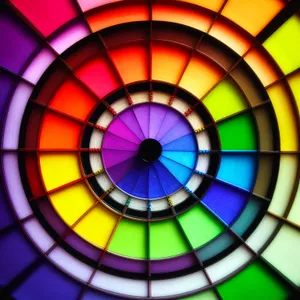 Mosaic Window: Modern Fractal Design with Colorful Circle Pattern