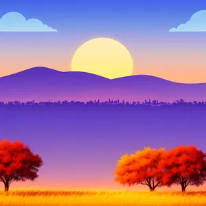 Serenity in the Savanna: Golden Sunlit Landscape