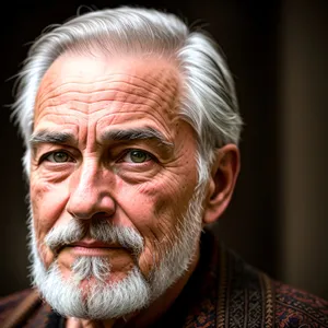 Happy Senior Grandfather with Gray Hair Smiling