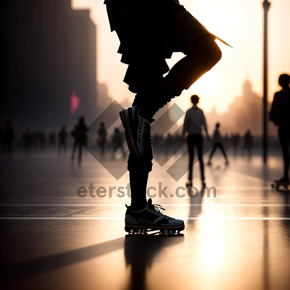 Picture of Skateboarding Group Silhouette - Male Figures