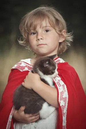 Adorable kitten with whiskers and bright eyes.