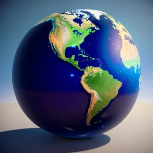 Earth's Global Sphere, 3D World Map