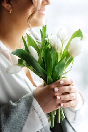 Blooming pink tulip bouquet for spring romance