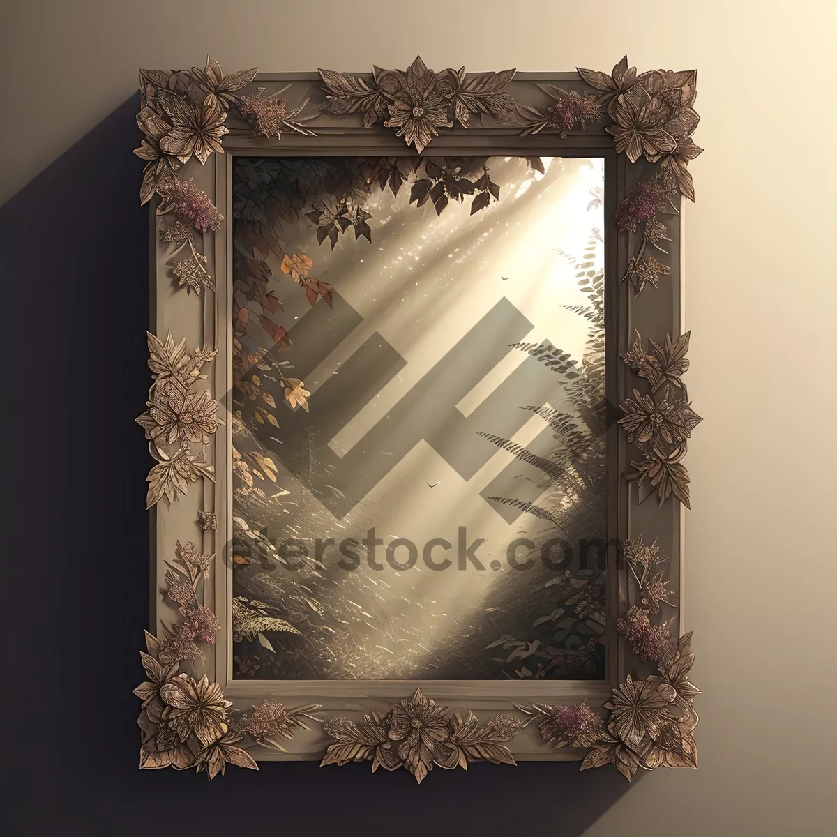 Picture of Grunge Vintage Ornate Gold Border Frame