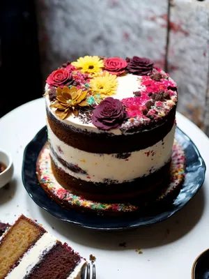 Delicious Berry Cream Cake with Fresh Strawberries