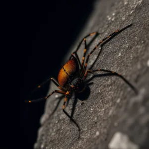 Close-up of Black Widow Spider's Intricate Wing
