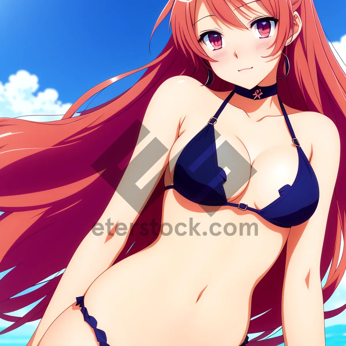Picture of Seductive Moon Goddess with Fashionable Hair - Sensual Cartoon Model