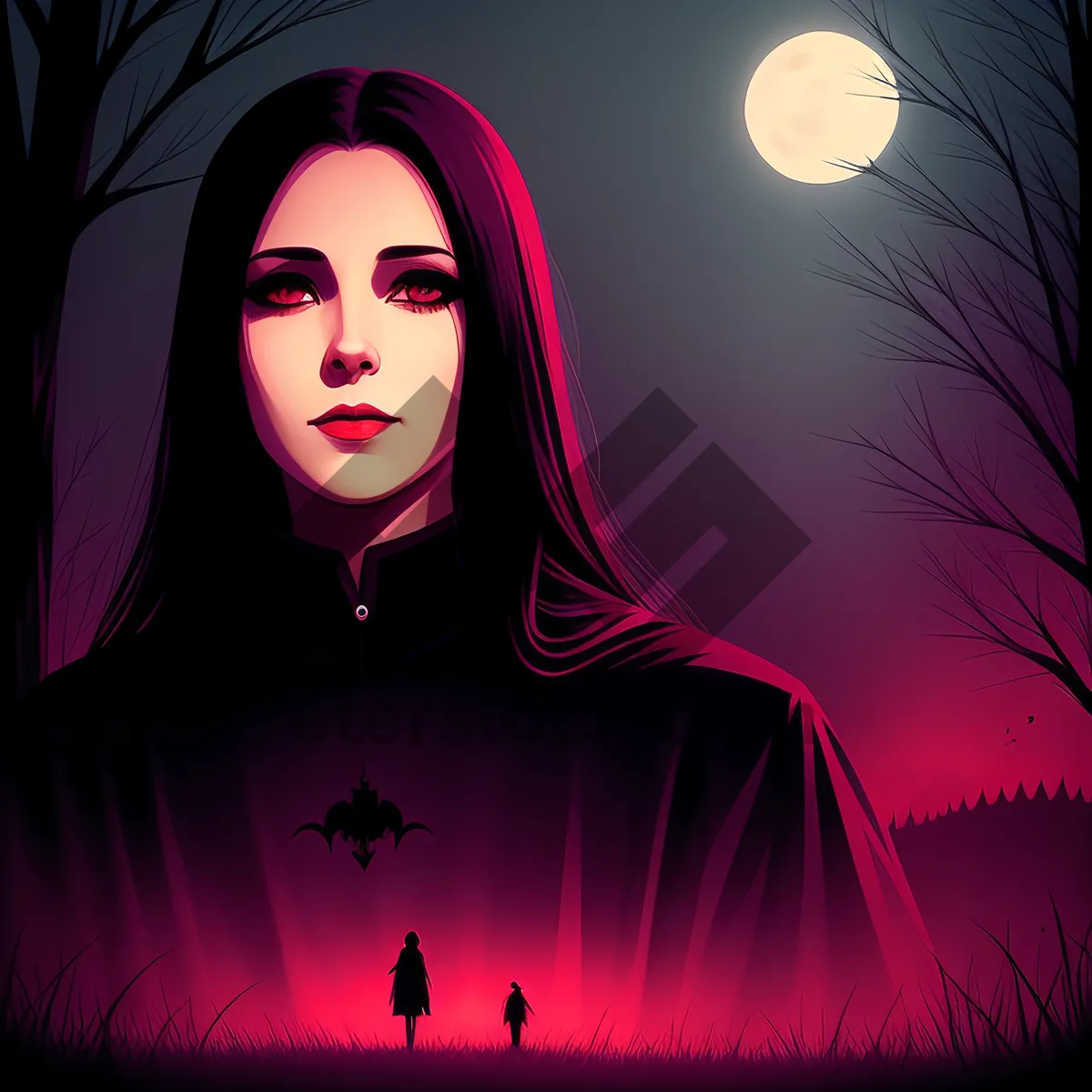 Picture of Enchanting DJ conjuring cemetery-inspired art in cartoon style
