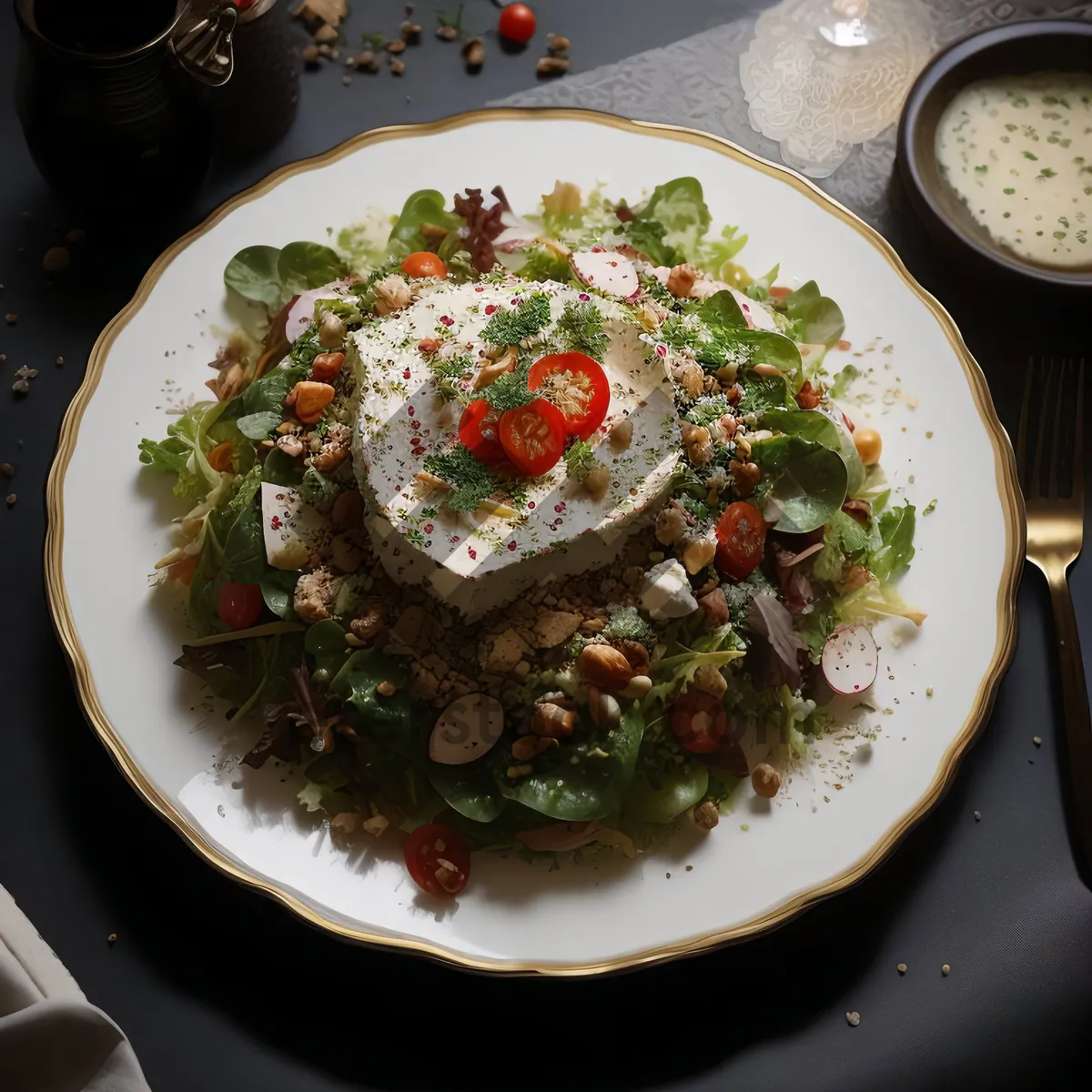 Picture of Delicious Gourmet Salad with Fresh Vegetables
