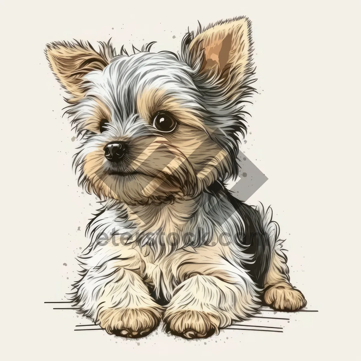 Picture of Cute Brown Puppy Sitting in Studio Portrait