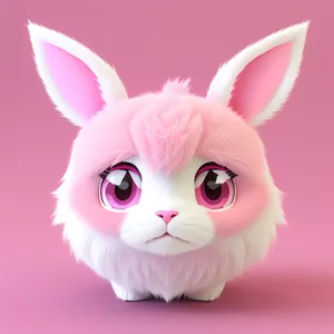 Cute Kitty in Fun Cartoon Bunny Ears