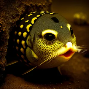 Colorful Tropical Puffer Fish Underwater"
"Exotic Marine Life in Saltwater Aquarium"
"Diving Into the Vibrant Underwater World"
"Mesmerizing Undersea Coral Reef Wildlife"
"Enchanting Eye of the Tropical Fish