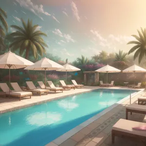 Tropical Paradise: Beachfront Luxury Resort with Pool