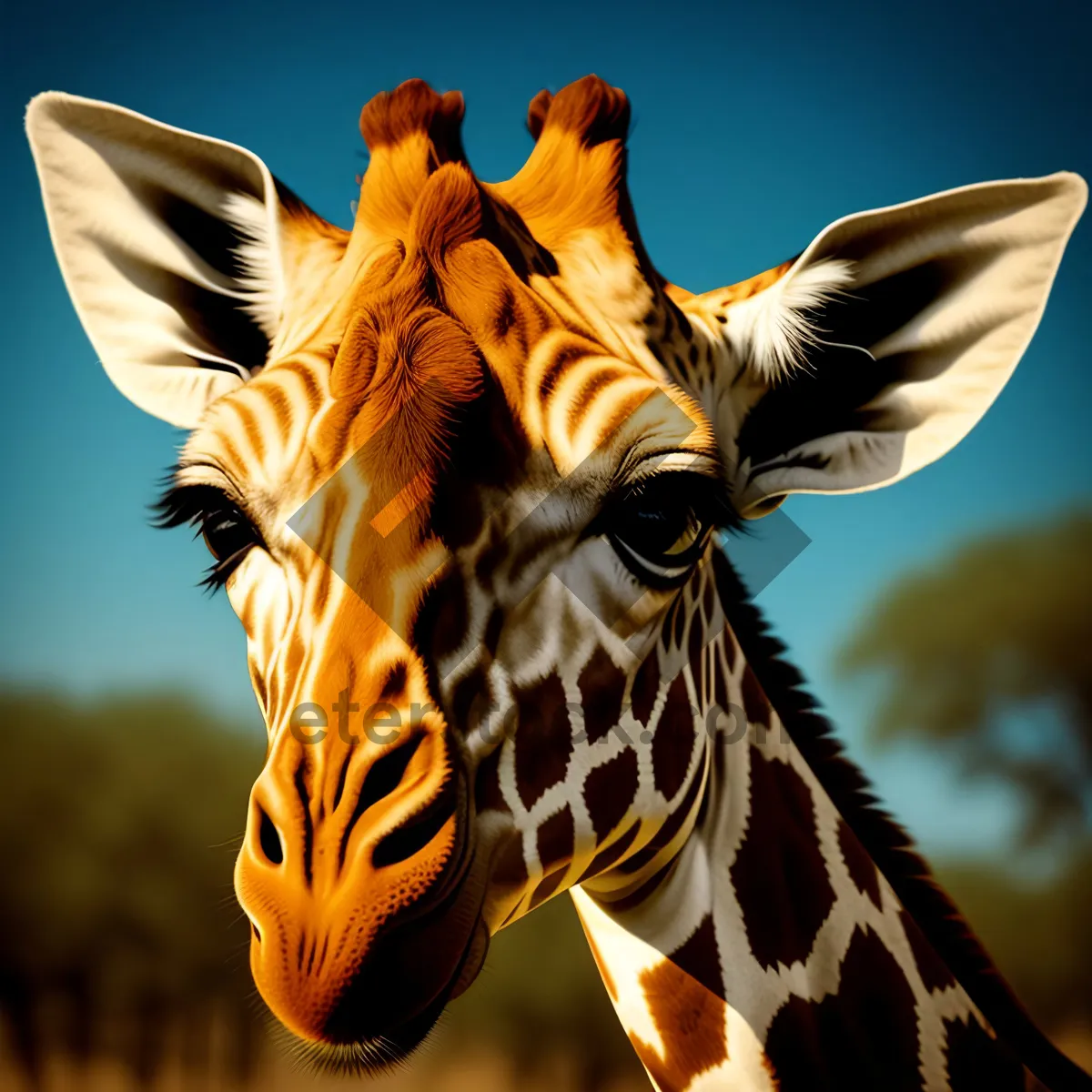 Picture of Striped Equine Grazing in African Safari