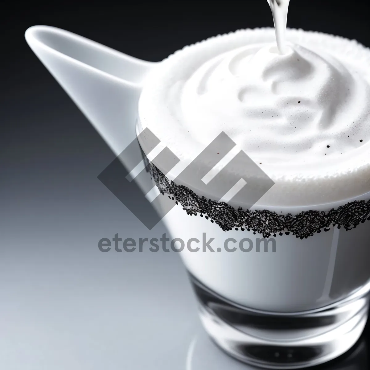 Picture of Delicious Breakfast Cappuccino with Cream and Cocoa