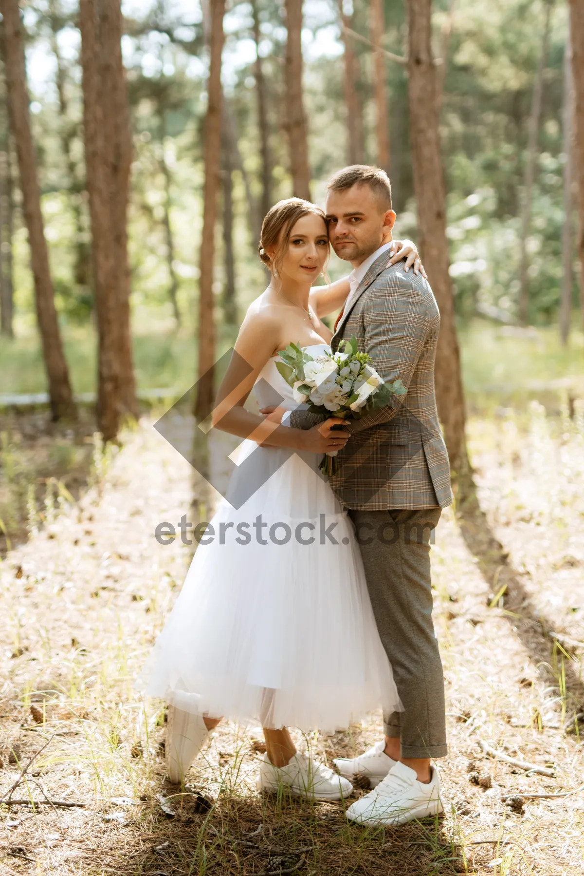 Picture of Happy wedding couple smiling on their special day