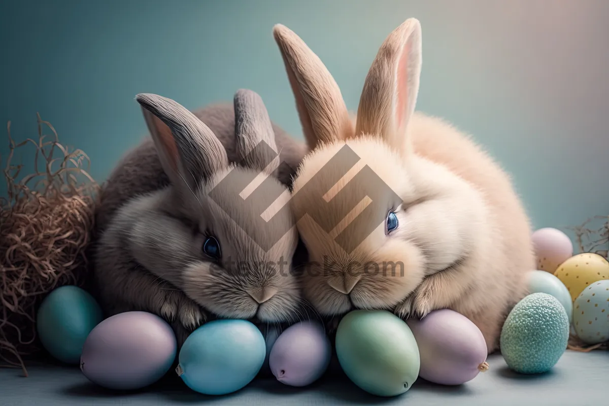 Picture of Fluffy Bunny Portrait in Studio Setting