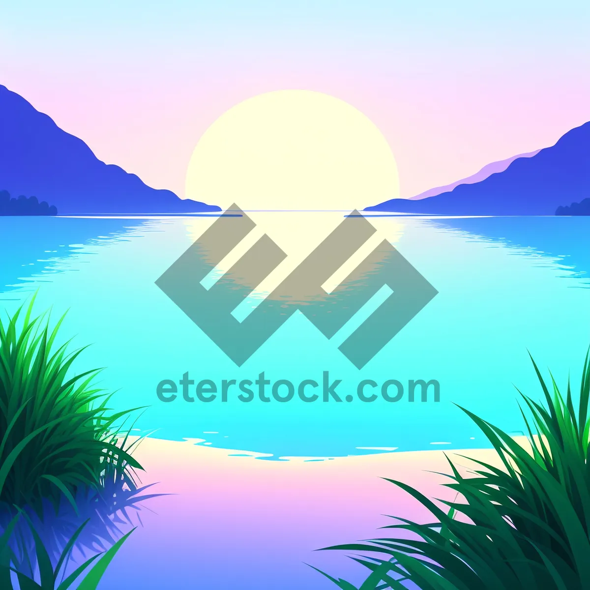 Picture of Tropical Paradise: Palm Trees, Beach, and Clear Blue Ocean