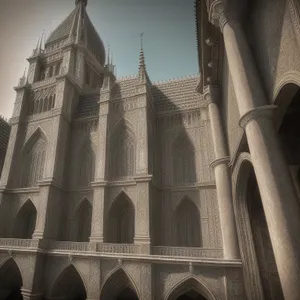 Medieval Church Tower in Historic English City