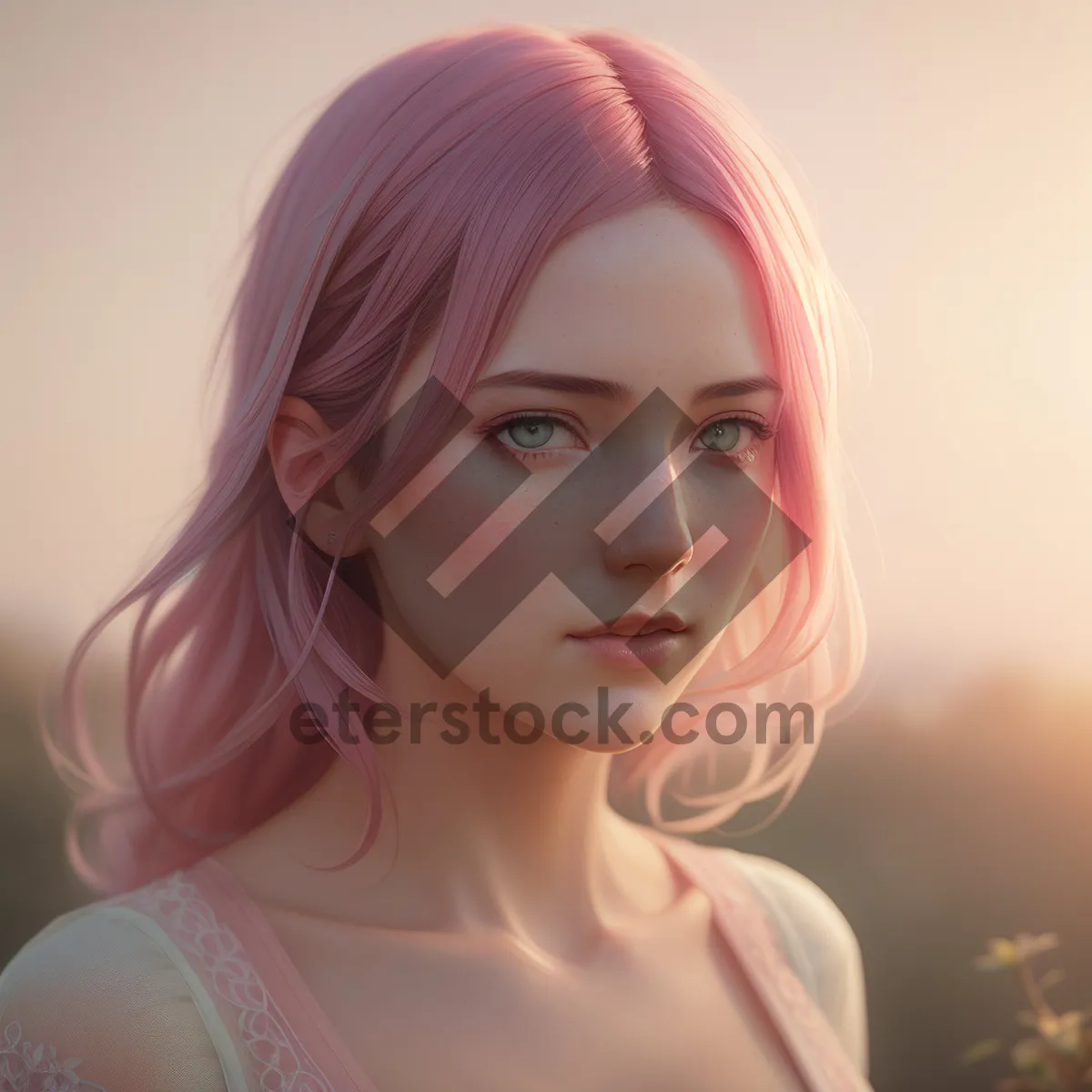 Picture of Captivating Beauty: Stunning Closeup of Attractive Model's Locks