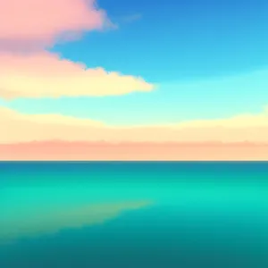 Tranquil Summer Seascape With Vibrant Sky