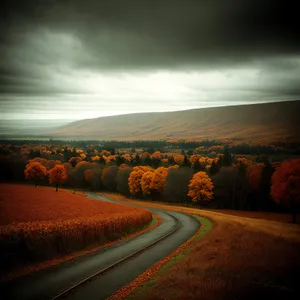 Golden Horizon: Serene Sunset over Coastal Highway