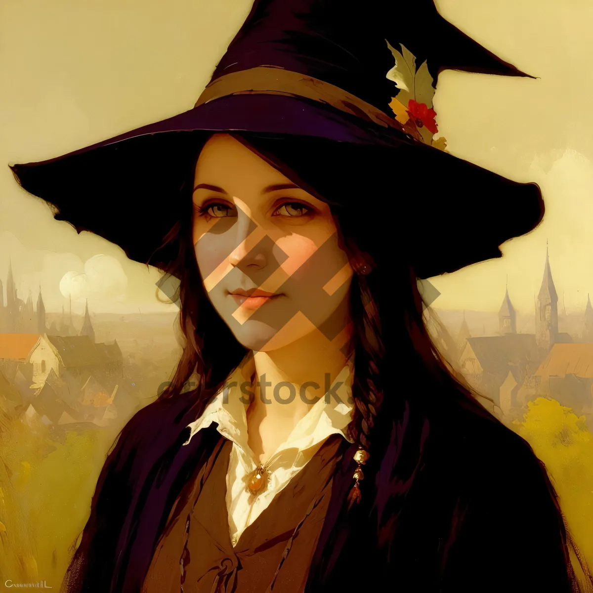 Picture of Smiling Graduate in Fashionable Cap and Gown